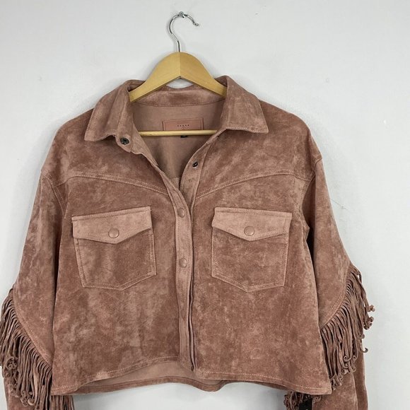 Blank NYC Jacket Size Small Pink Faux Suede Western Tasselled BNWT - Picture 7 of 13